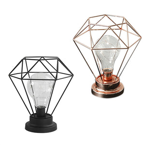 Edison Style Metal Terrarium Lamp Warm White LEDs Wire Lights Battery Operated Night Lamp - Lovelylifezone