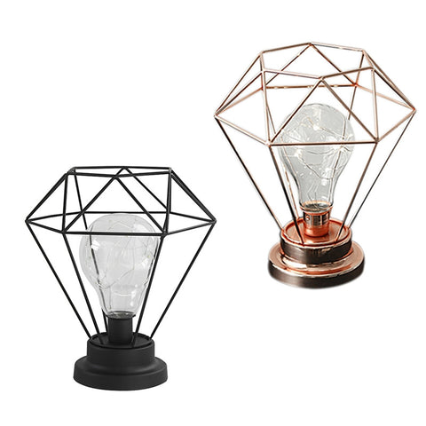 Image of Edison Style Metal Terrarium Lamp Warm White LEDs Wire Lights Battery Operated Night Lamp - Lovelylifezone
